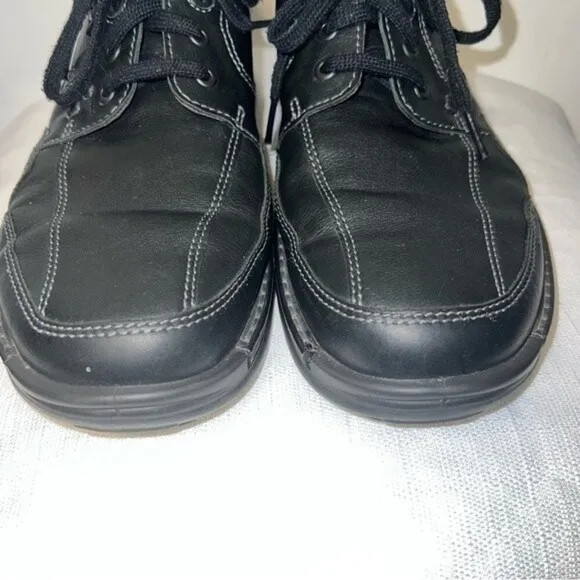 Ecco Fusion Black Lace Up Leather Oxford Casual Shoes Size 11