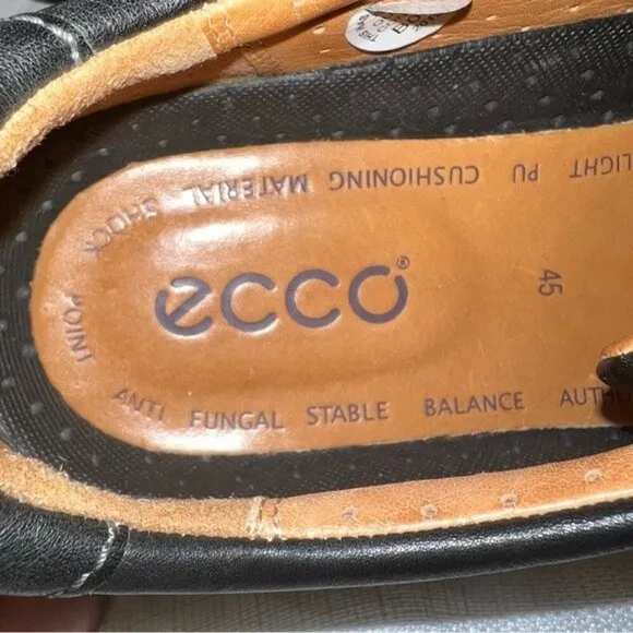 Ecco Fusion Black Lace Up Leather Oxford Casual Shoes Size 11