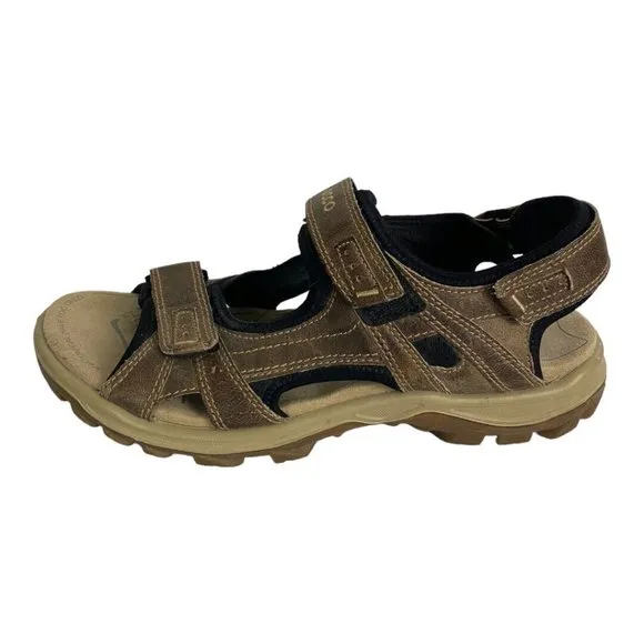 Ecco Men’s 43 9.5-10 Receptor Technology Brown Leather Hiking Sandals