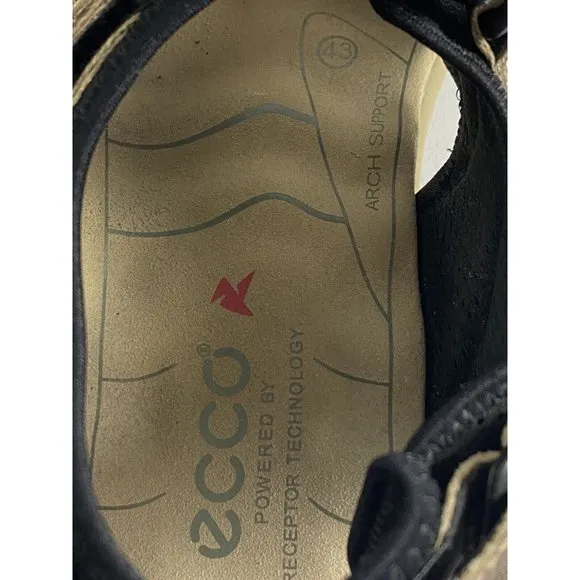 Ecco Men’s 43 9.5-10 Receptor Technology Brown Leather Hiking Sandals