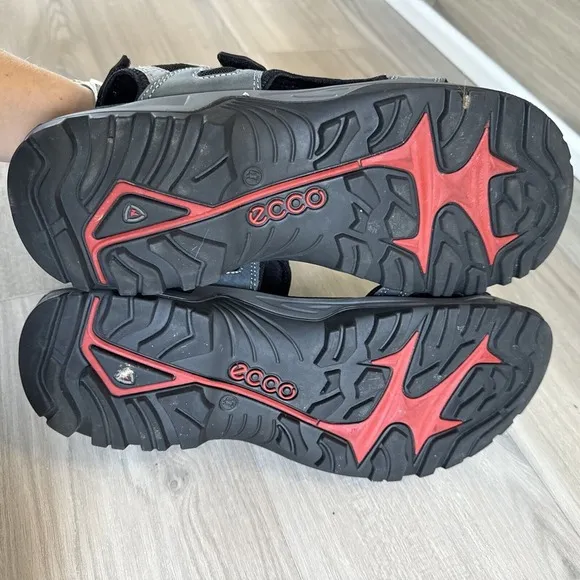 Ecco Men's Offroad Yucatan Leather Sandals Gray Hiking‎ Size EU 47 US 13 13.5