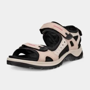 ECCO Offroad Nubuck Outdoor Sandals Hiking Camping Cream Black Tan Size 7