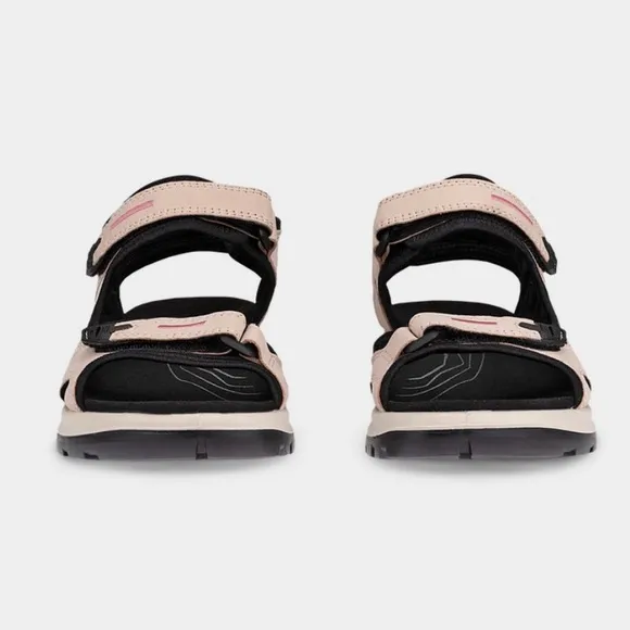 ECCO Offroad Nubuck Outdoor Sandals Hiking Camping Cream Black Tan Size 7