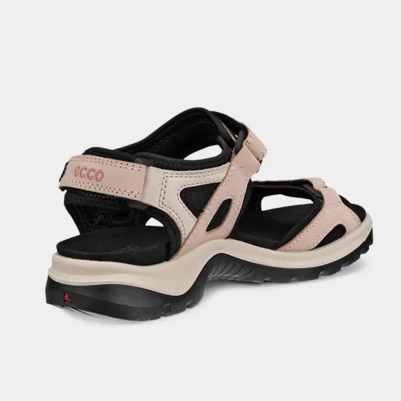 ECCO Offroad Nubuck Outdoor Sandals Hiking Camping Cream Black Tan Size 7