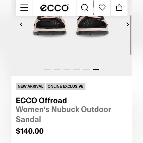 ECCO Offroad Nubuck Outdoor Sandals Hiking Camping Cream Black Tan Size 7