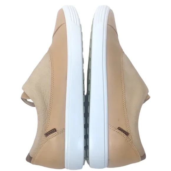 ECCO Soft 7 Slip On Leather Sneakers NEW Women 41 10 10.5 Beige Nude Tennis Shoe