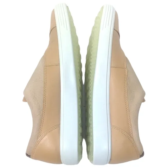 ECCO Soft 7 Slip On Leather Sneakers NEW Women 41 10 10.5 Beige Nude Tennis Shoe