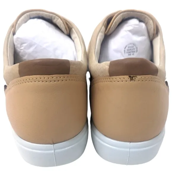 ECCO Soft 7 Slip On Leather Sneakers NEW Women 41 10 10.5 Beige Nude Tennis Shoe