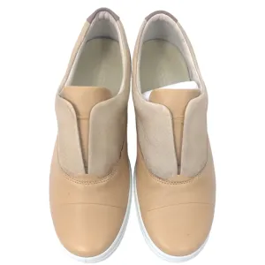 ECCO Soft 7 Slip On Leather Sneakers NEW Women 41 10 10.5 Beige Nude Tennis Shoe