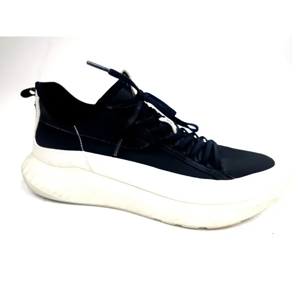 Ecco | St.1 Lite Fashion Sneaker Shoes - Black White ; Mens 45 US 11-11.5