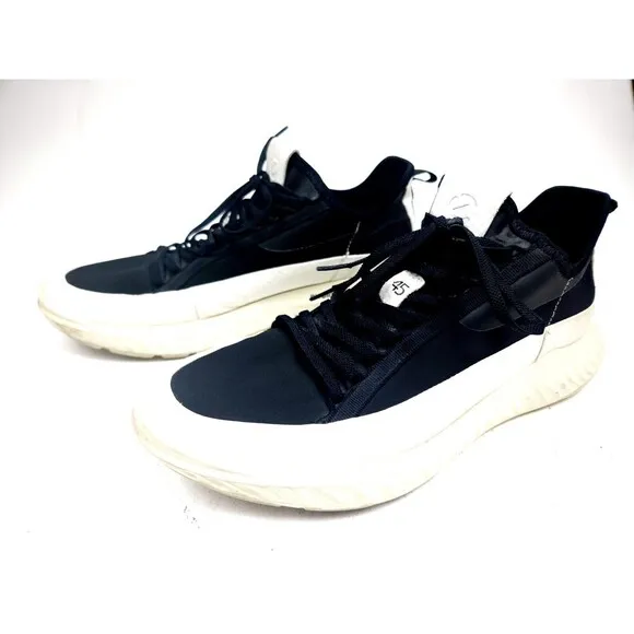 Ecco | St.1 Lite Fashion Sneaker Shoes - Black White ; Mens 45 US 11-11.5