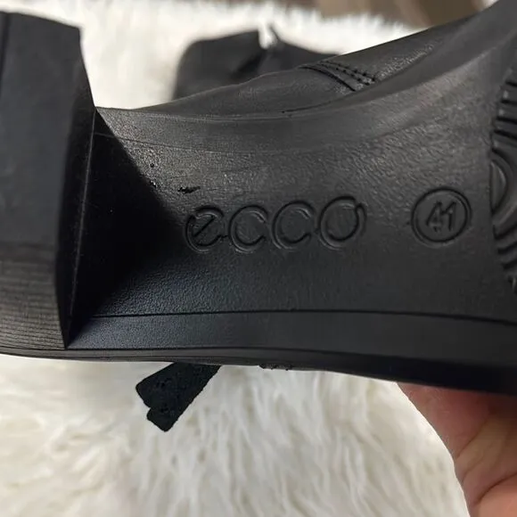 Ecco Women's Black Leather Ankle Boots Size 41