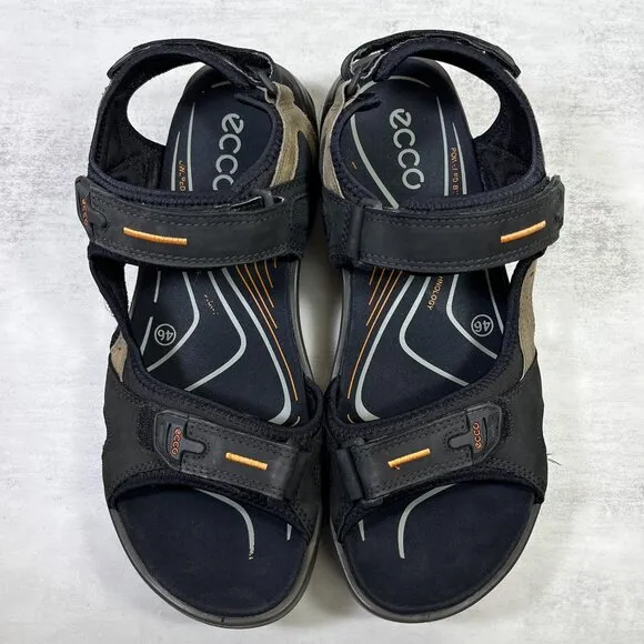 Ecco Yucatan Leather Hiking Sandals - Men's Size EU 46 / US 12-12.5 - Black  Thi