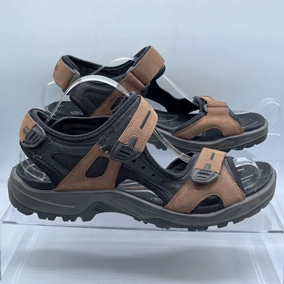 ECCO Yucatán Sandals Mens Size 43 (US 9-9.5) Black Brown Sport Hiking Shoes