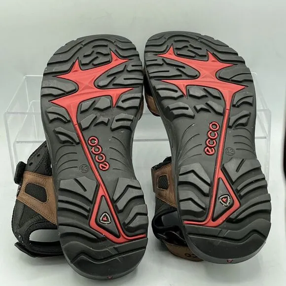 ECCO Yucatán Sandals Mens Size 43 (US 9-9.5) Black Brown Sport Hiking Shoes