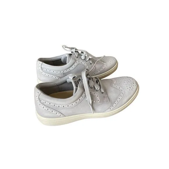 Ecco Mens Gray Wingtip Casual Hybrid Lace Up Golf Sneaker Shoes Size 43