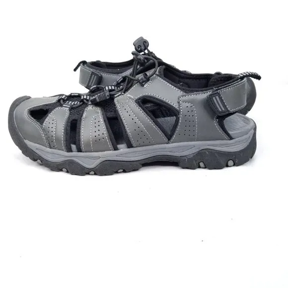 Eddie Bauer Sandals Mens 10m Leather Gray Cinch