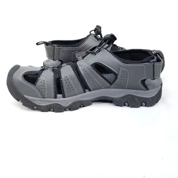 Eddie Bauer Sandals Mens 10m Leather Gray Cinch