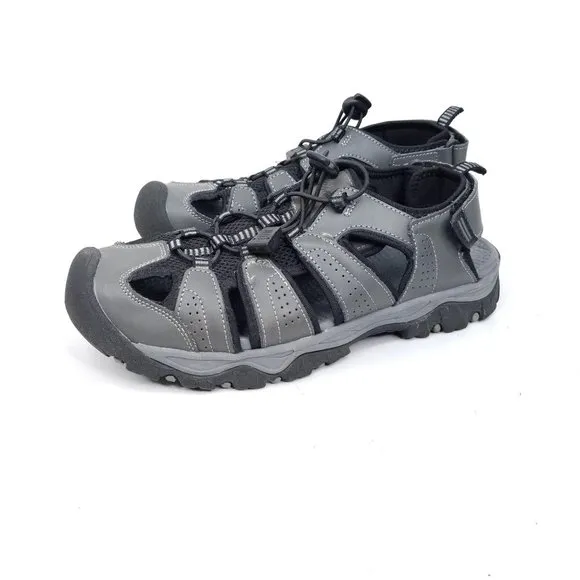 Eddie Bauer Sandals Mens 10m Leather Gray Cinch