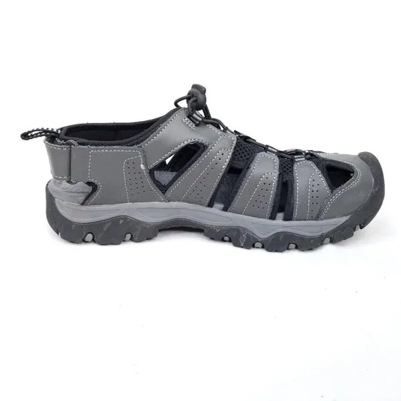 Eddie Bauer Sandals Mens 10m Leather Gray Cinch