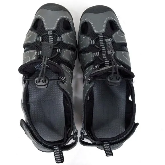 Eddie Bauer Sandals Mens 10m Leather Gray Cinch