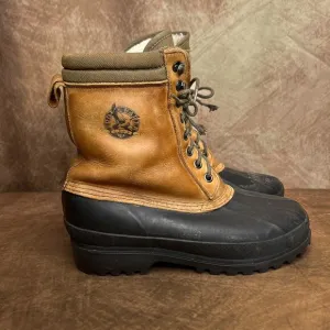 Eddie Bauer Vintage Thinsulate Steel Shank Duck Boots Leather Sherpa Lined 90s