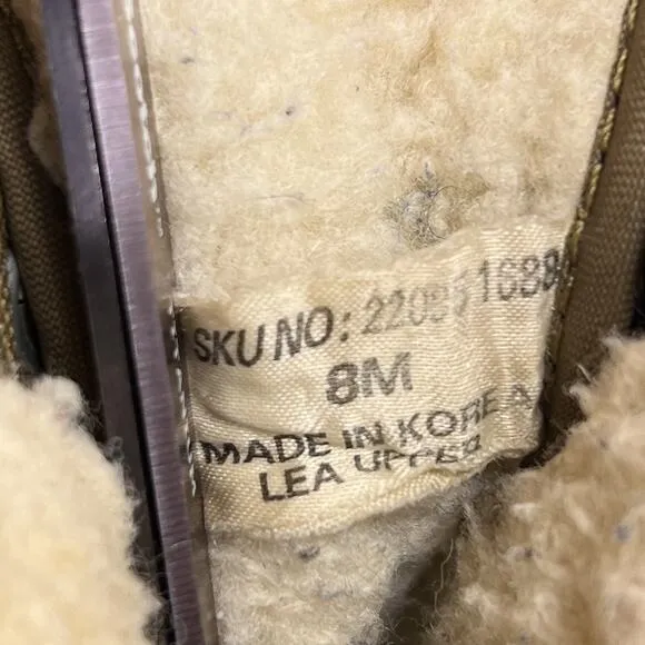 Eddie Bauer Vintage Thinsulate Steel Shank Duck Boots Leather Sherpa Lined 90s