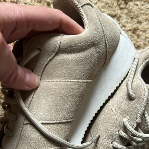 Eileen Fisher | Haste Casual Low Sneakers Beige Suede Lace Up Shoes | 7