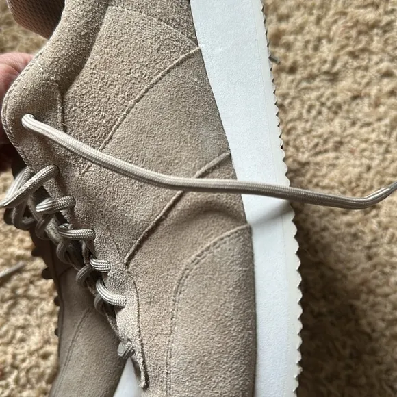 Eileen Fisher | Haste Casual Low Sneakers Beige Suede Lace Up Shoes | 7