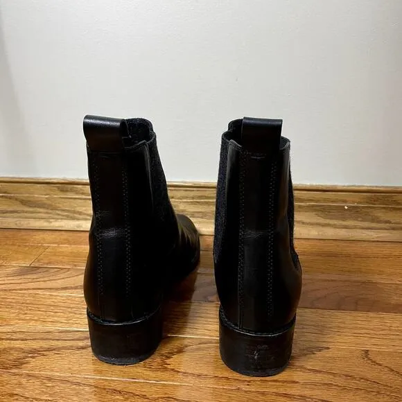 EILEEN FISHER Women's Black Vent Leather Bootie Size 8.5 Timeless Preppy
