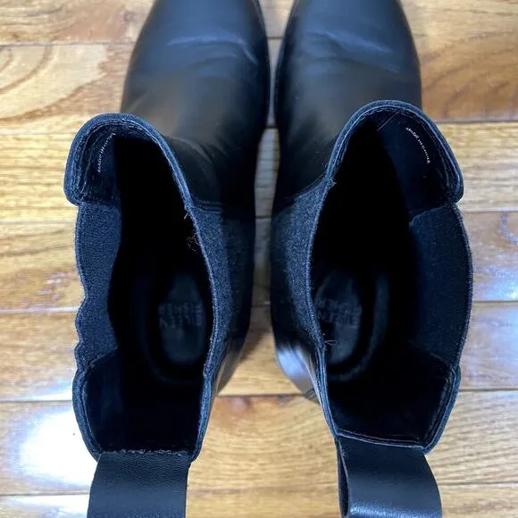 EILEEN FISHER Women's Black Vent Leather Bootie Size 8.5 Timeless Preppy