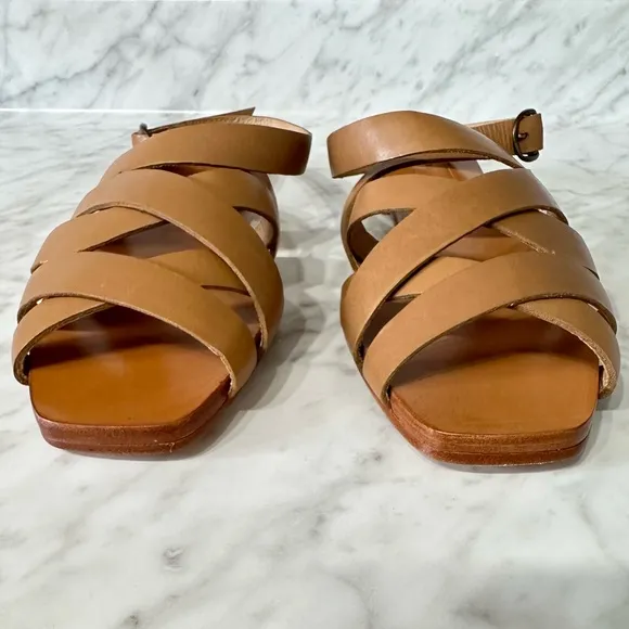 Either Or The Criss Cross Slide. Leather Sandals