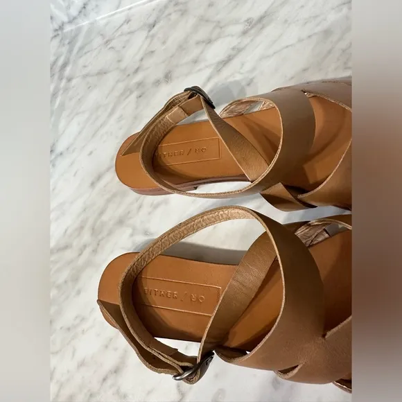 Either Or The Criss Cross Slide. Leather Sandals