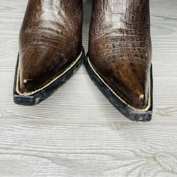 El general leather embroidered cowboy / cowgirl western boots shoes 6