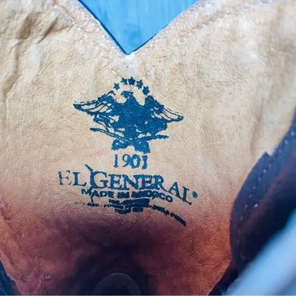 El general leather embroidered cowboy / cowgirl western boots shoes 6
