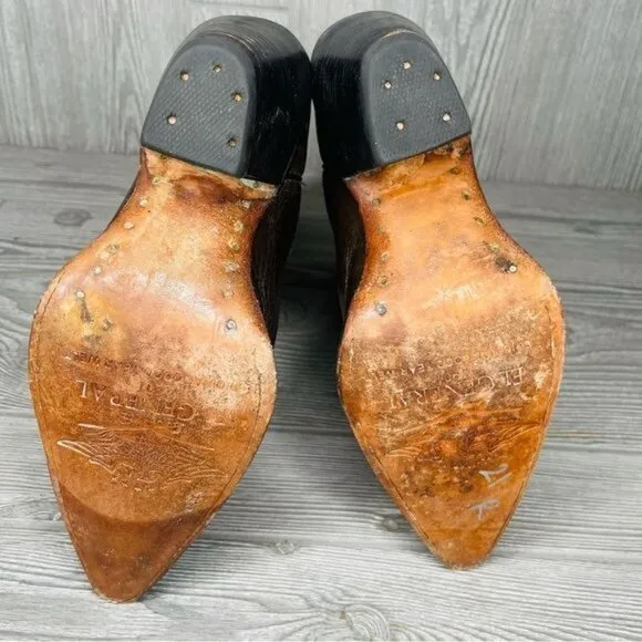 El general leather embroidered cowboy / cowgirl western boots shoes 6