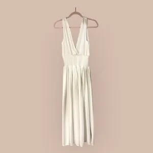 Elan Sleeveless Maxi Dress in Ivory / White  – Elegant / Elopement Size S