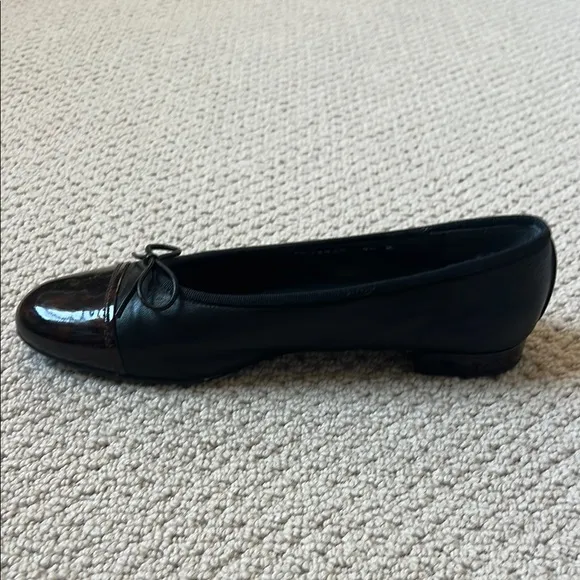 Elegant Black and Brown Stuart Weitzman Flats