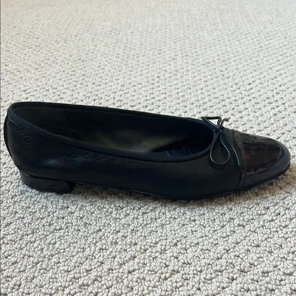 Elegant Black and Brown Stuart Weitzman Flats