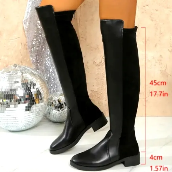 Elegant Black Over-the-Knee Boots Sz 9