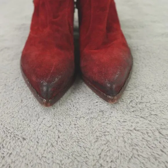 Elena Iachi Boots Suede Leather Ankle Low Western Buckle‎ Texan
