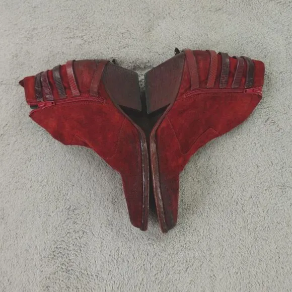 Elena Iachi Boots Suede Leather Ankle Low Western Buckle‎ Texan