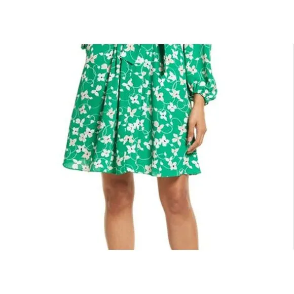Eliza J Long Sleeve Floral Dress, Green, Size 14