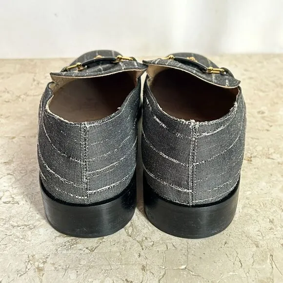 Emilio Franco Mens 10 Dress Shoes Gray White Stripe Gold Lion Head Horse Bit
