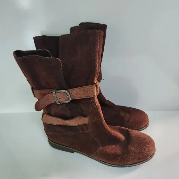 EMU Australia Wood Leather Ainslie 10&quot; Shaft Suede Boot Size 10 EU 42