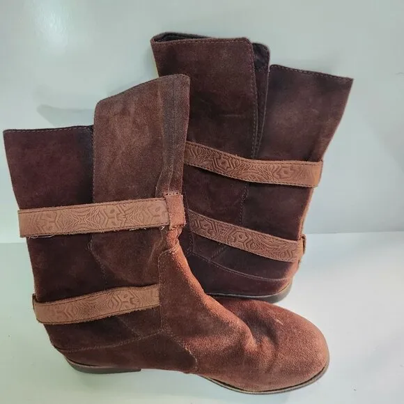 EMU Australia Wood Leather Ainslie 10&quot; Shaft Suede Boot Size 10 EU 42