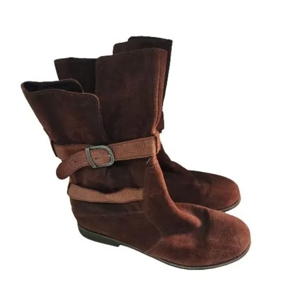 EMU Australia Wood Leather Ainslie 10&quot; Shaft Suede Boot Size 10 EU 42