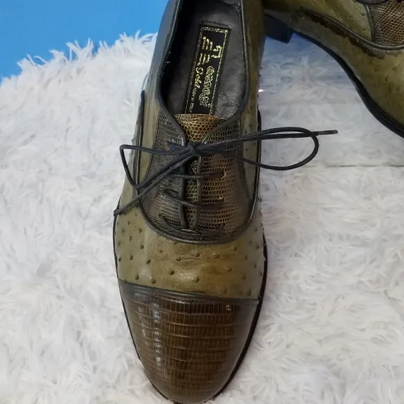 Ennesi Gold Lizard/Ostrich  Oxfords