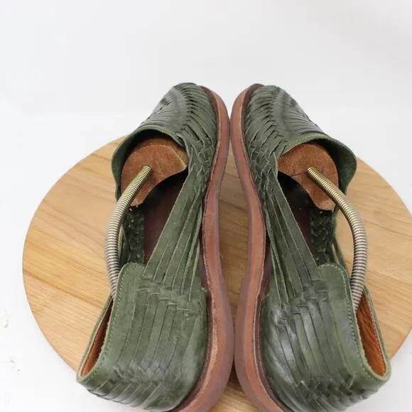 Espiritu Sandals Mens 13 Selva Classic Huaraches Army Green Handwoven Breathable