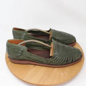 Espiritu Sandals Mens 13 Selva Classic Huaraches Army Green Handwoven Breathable
